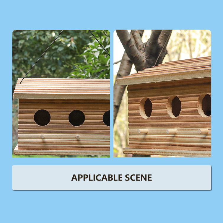 August Grove® Outdoor Bird House Room For 3 Bird Families 3 Hole